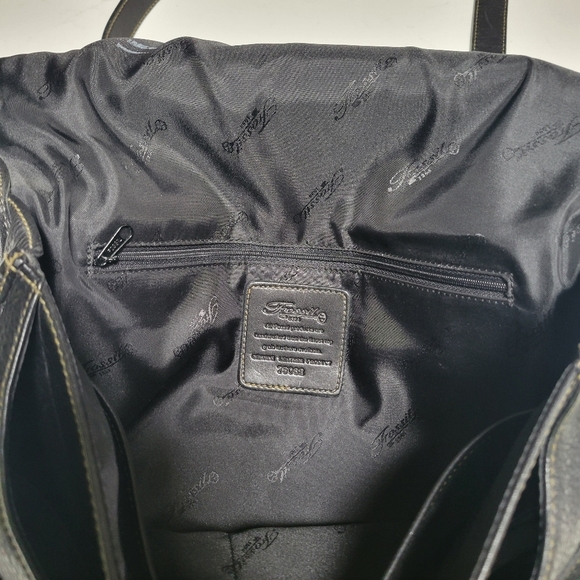 Vintage Fossil Black Leather Messenger Bag 75082 - Picture 11 of 12